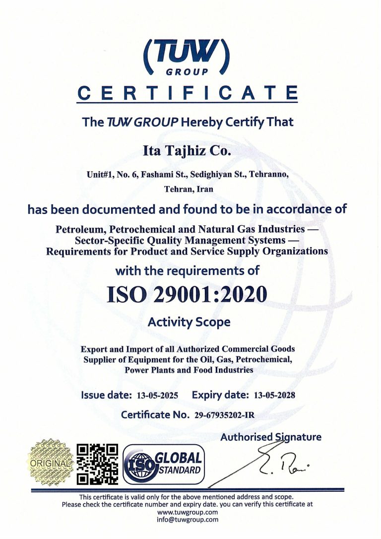ISO 29001:2020 ITATAJHIZ