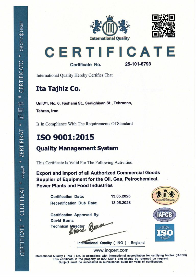 ISO 9001:2015 ITATAJHIZ